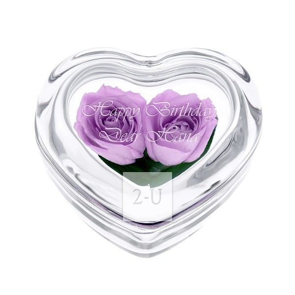 保鲜花 心形 紫玫瑰