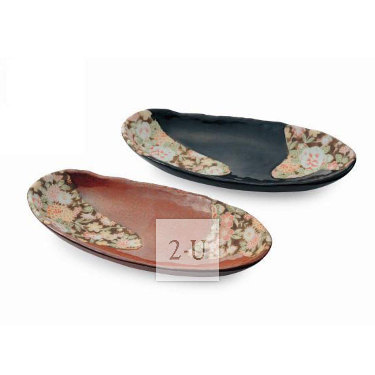 加贺友禅 大鱼盘汤盘一对