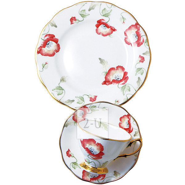 Royal Albert 英国皇家道尔顿 Royal Albert 百年纪念 1970年 骨瓷金边咖啡杯子西餐盘套装