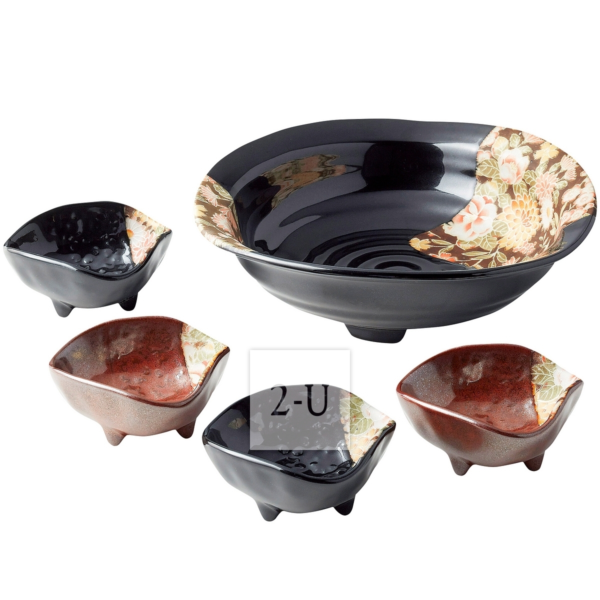 加贺有禅 日式陶瓷前菜小碗沙拉碗蘸碟套装 粗陶风格 新居结婚礼品