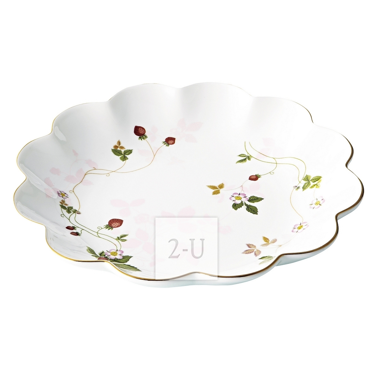 英国 WEDGWOOD 韦奇伍德 野草莓 骨瓷花形大盘