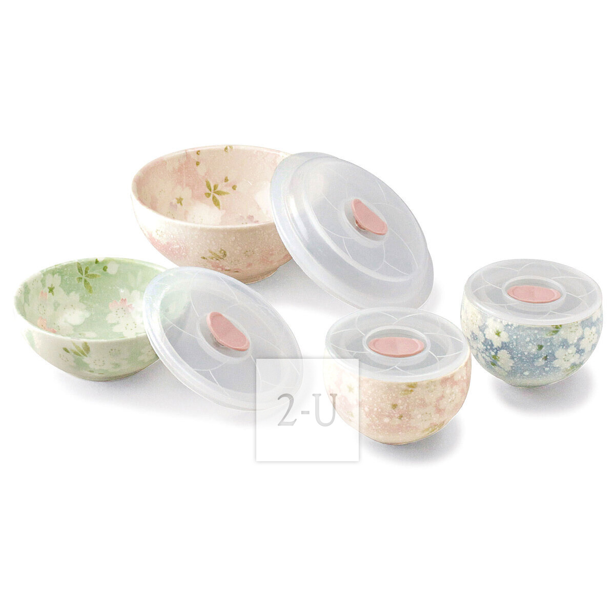 宇野千代 花笑 陶瓷保鲜碗套装 樱花 4件套