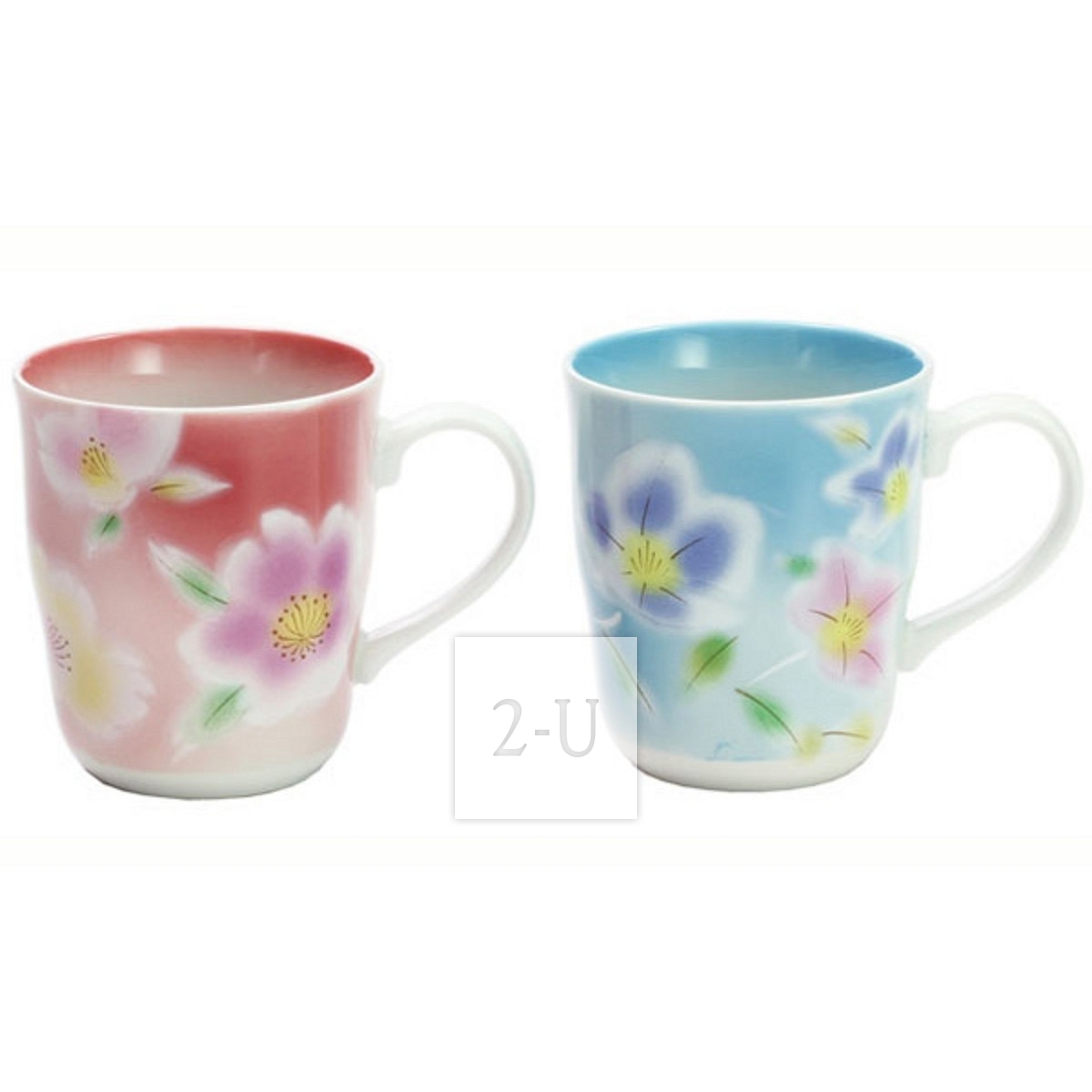 日本美浓烧品牌 和蓝 微风 对杯情侣杯子套装