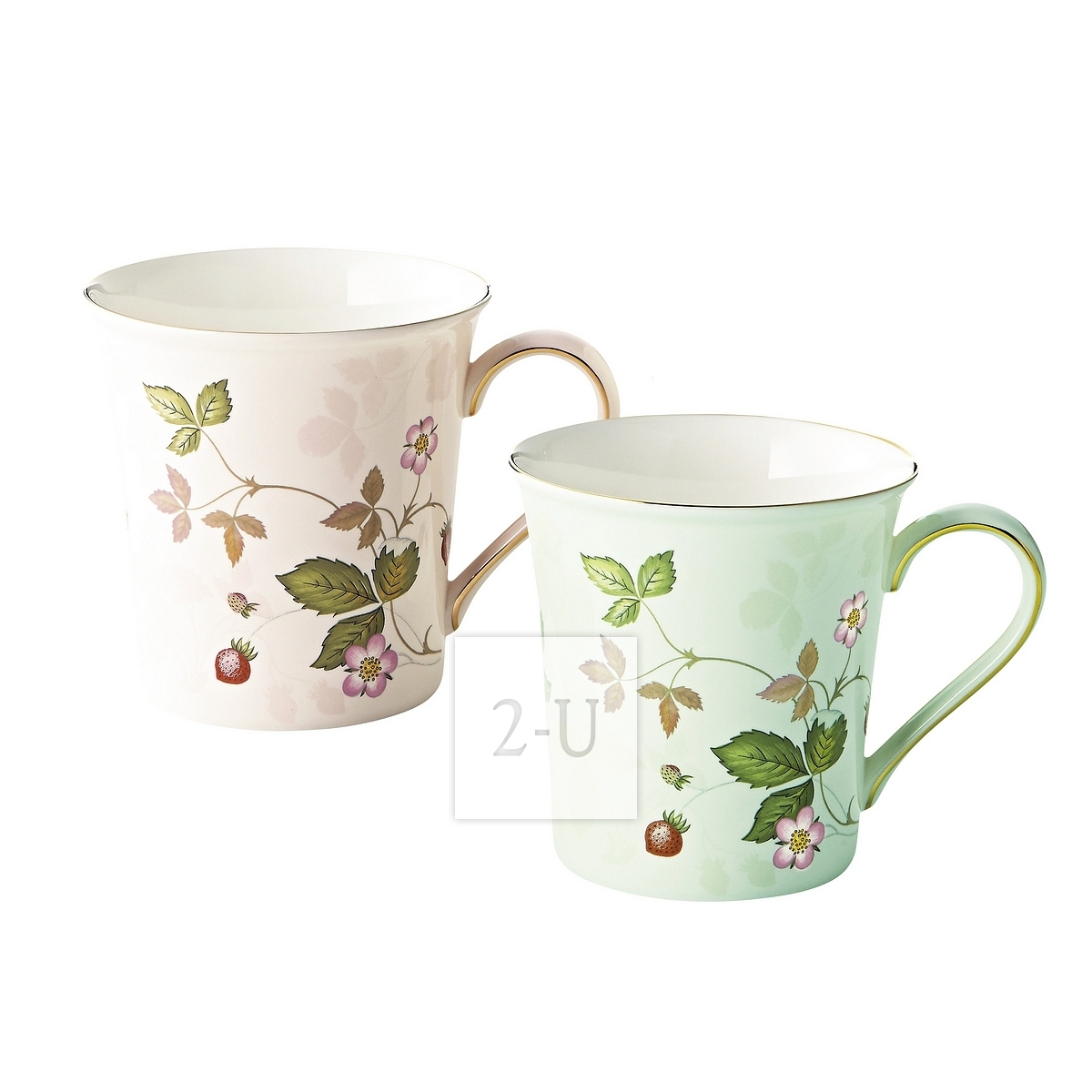 英国 WEDGWOOD 韦奇伍德 野草莓 对杯 骨瓷情侣对杯