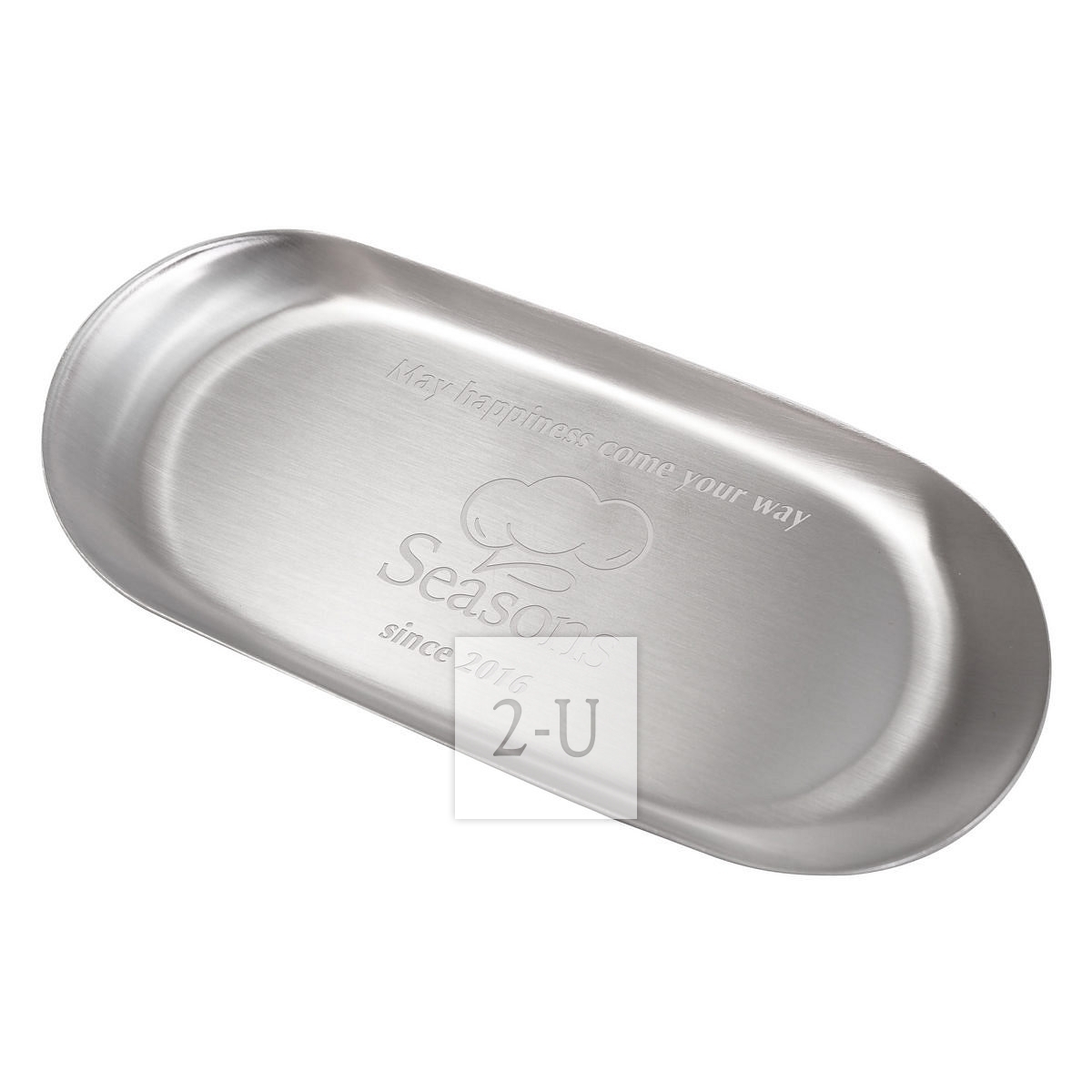 不锈钢托碟收银盘小物品零钱碟 带Logo