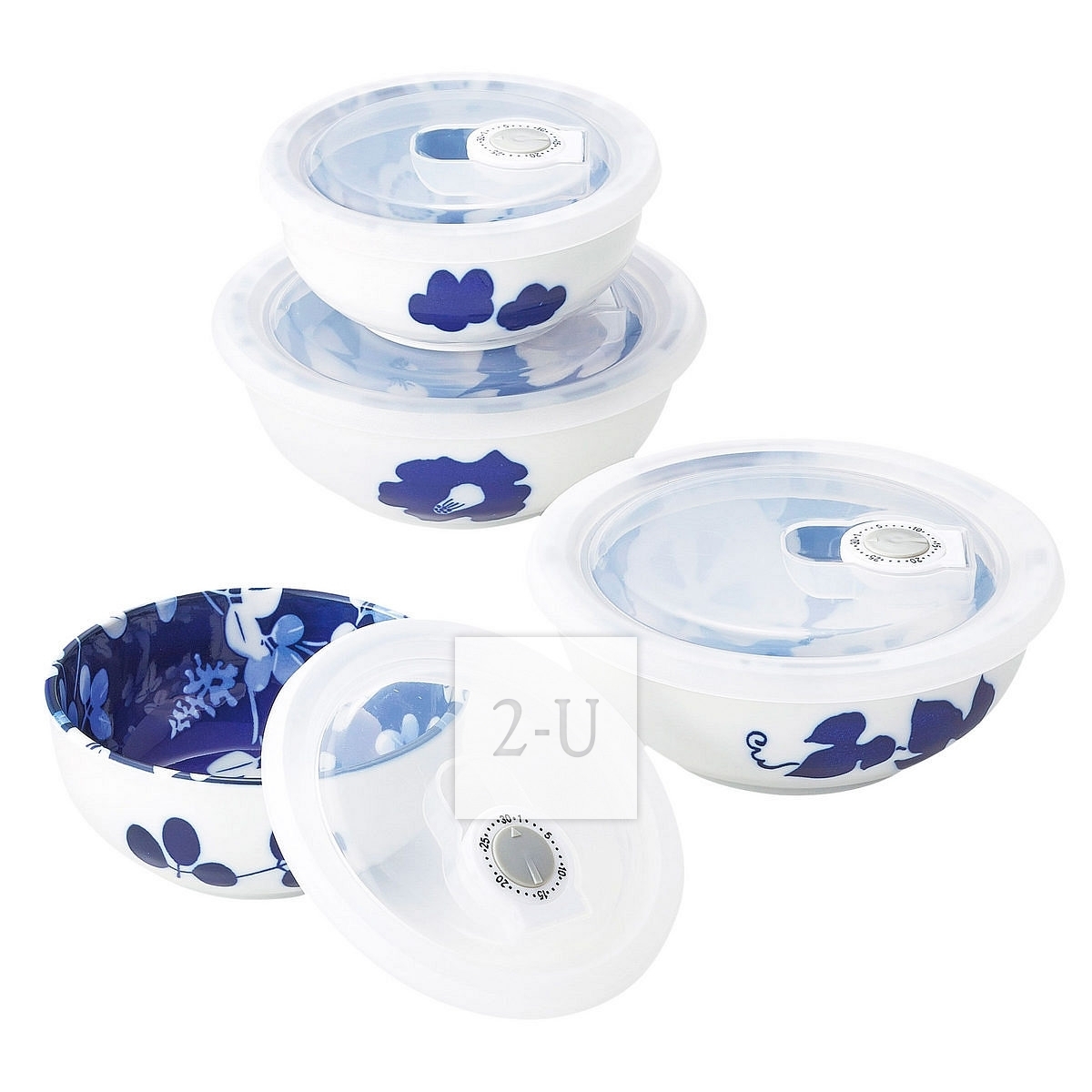 林静一 陶瓷带盖保鲜碗4件套装