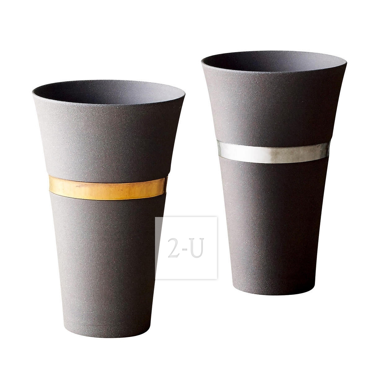 J-mode 金银环粗陶杯情侣对杯夫妻杯