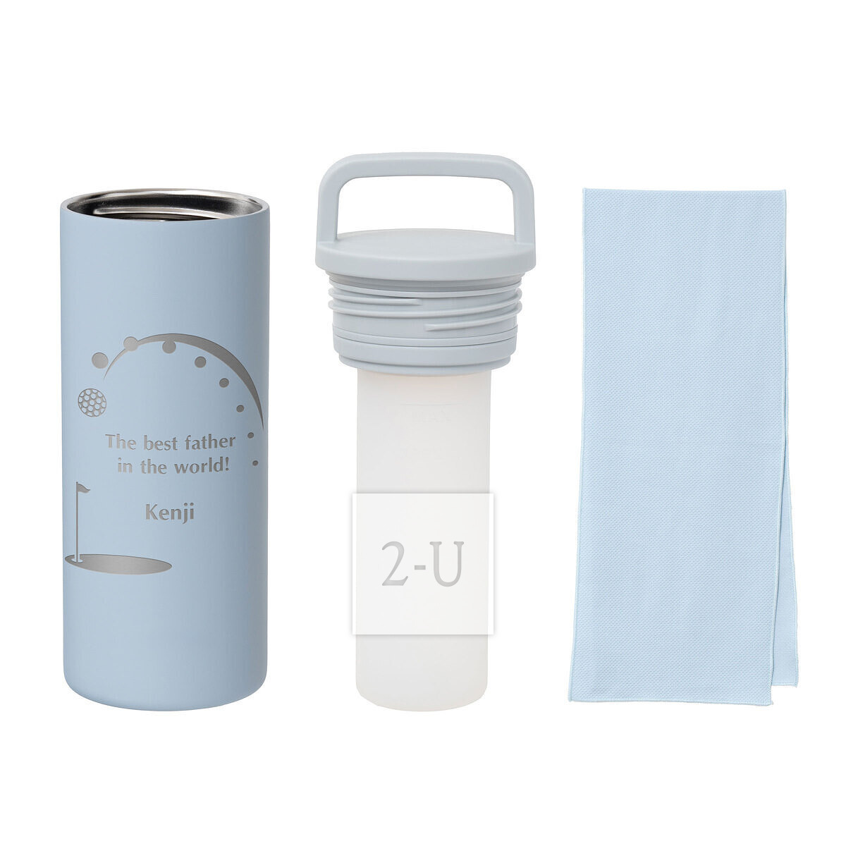 冰凉毛巾 真空不锈钢保冷杯 蓝色