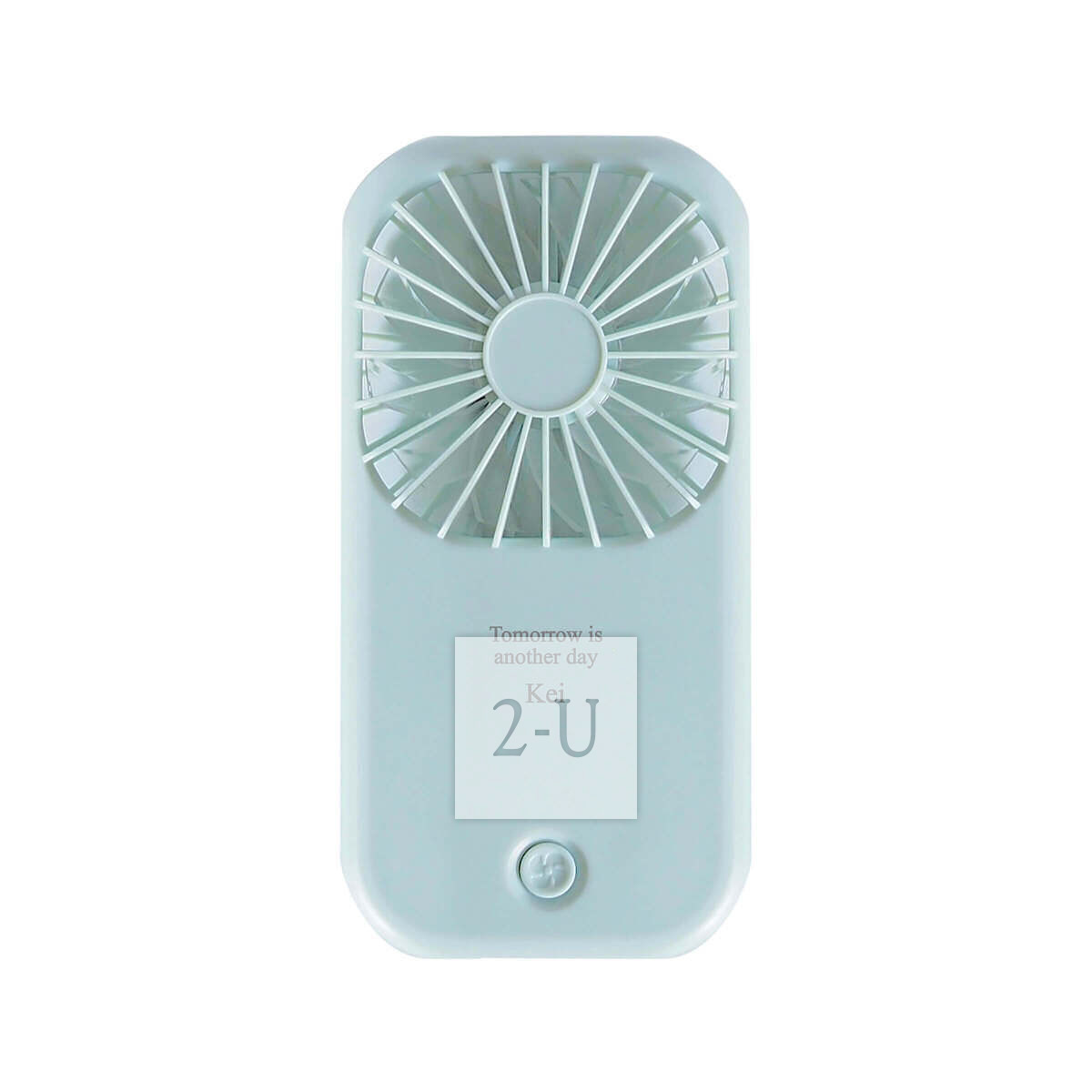 手持便携式兼台座式两用风扇 浅蓝