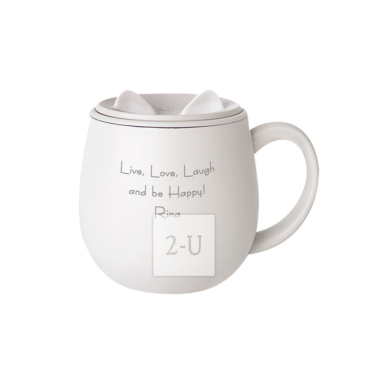 个性定制 猫咪马克杯 象牙白办公伴侣首选猫耳马克杯 防摔不易碎 适用于生日礼物 周年纪念 圣诞节 情人节/白色情人节 母亲节 入职贺礼