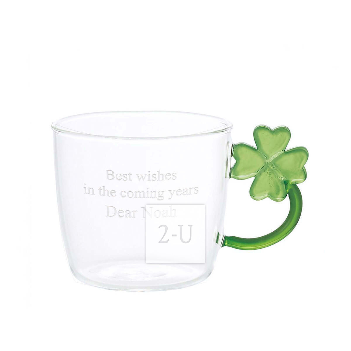 花朵耐热玻璃杯 幸运草