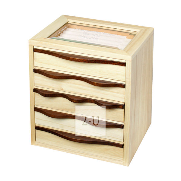 多层木质首饰盒 原木色 S