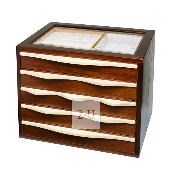 多层木质首饰盒 棕色 L