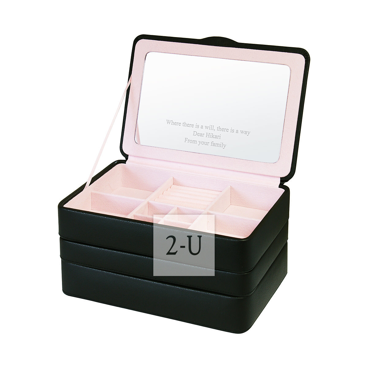 三层首饰盒收纳盒 黑色 3L