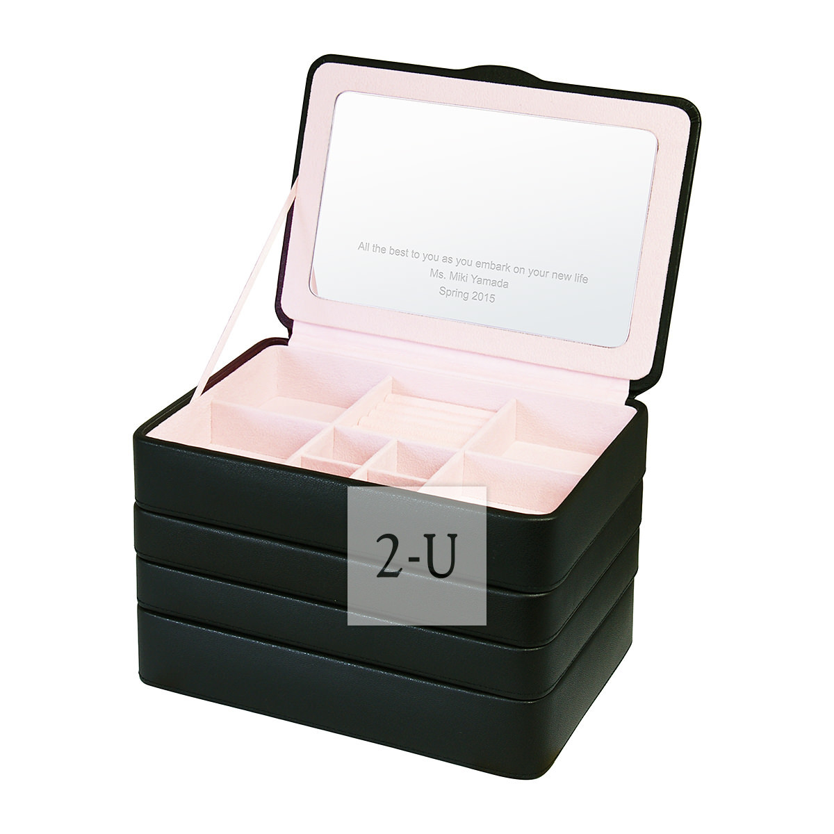 三层首饰盒收纳盒 黑色 4L