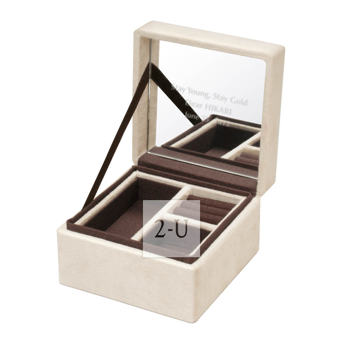 高档刺绣双层首饰盒收纳盒 S