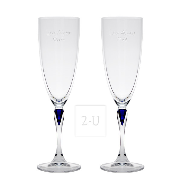 法国 Venice Sapphire 蓝宝石水晶香槟对杯