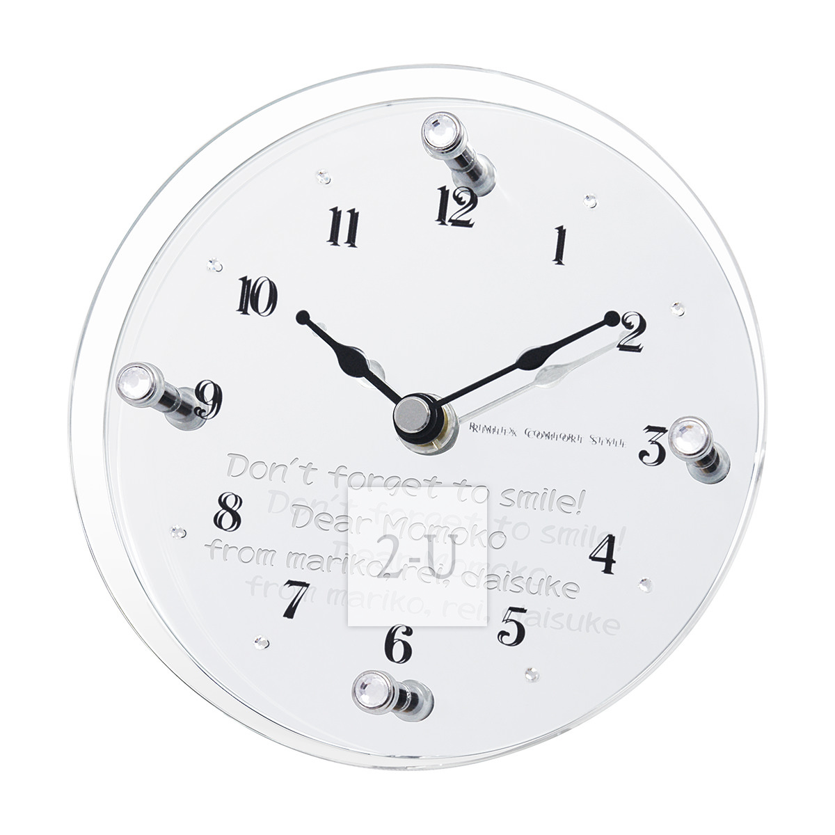 圆镜子莱英石挂钟时钟