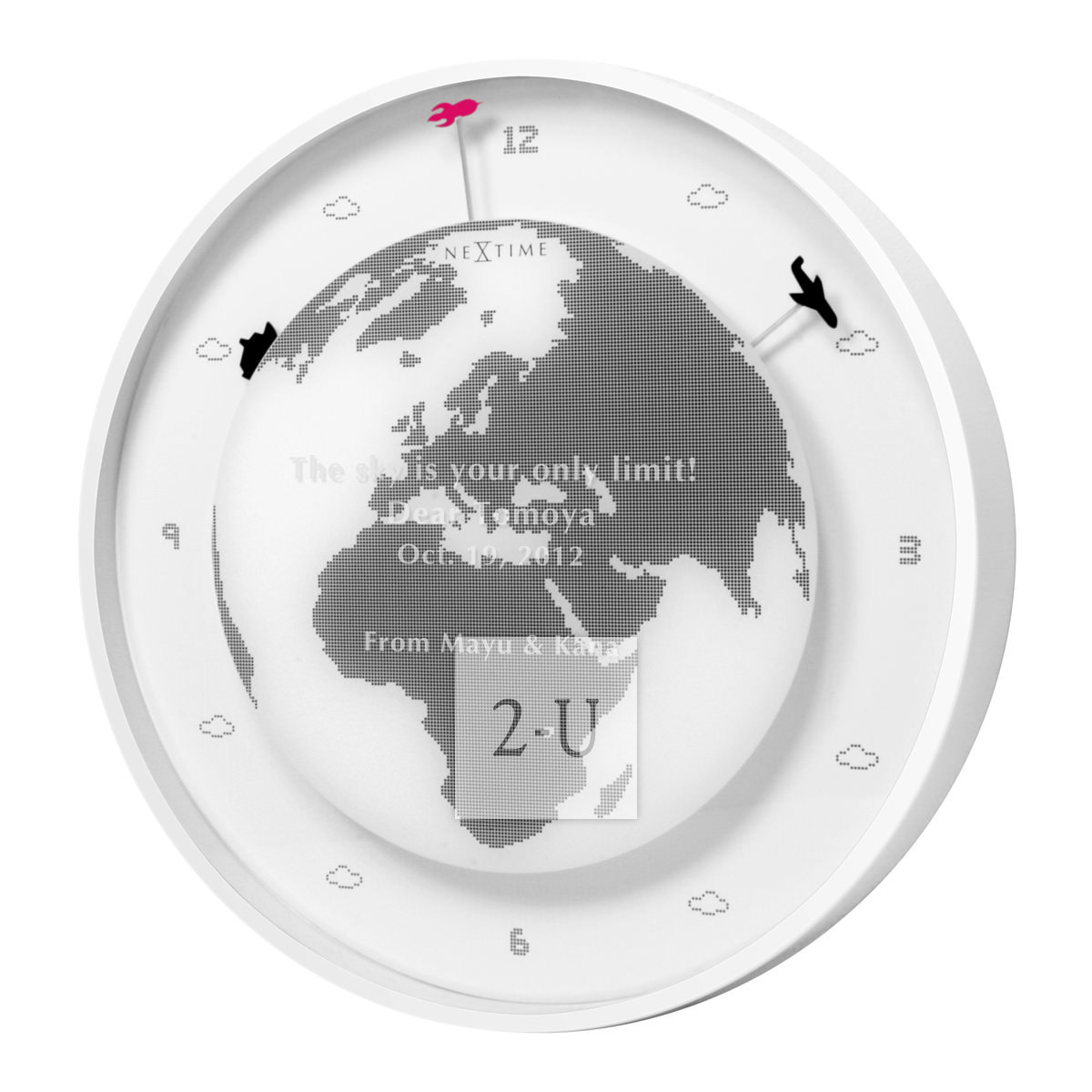 neXtime 世界地图闹钟挂壁钟