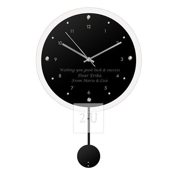 黑色电波圆摆钟