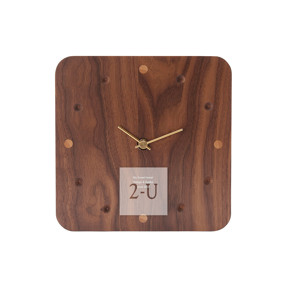 木质座挂两用钟 胡桃木