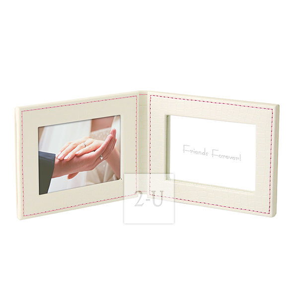 白色皮夹式化妆镜