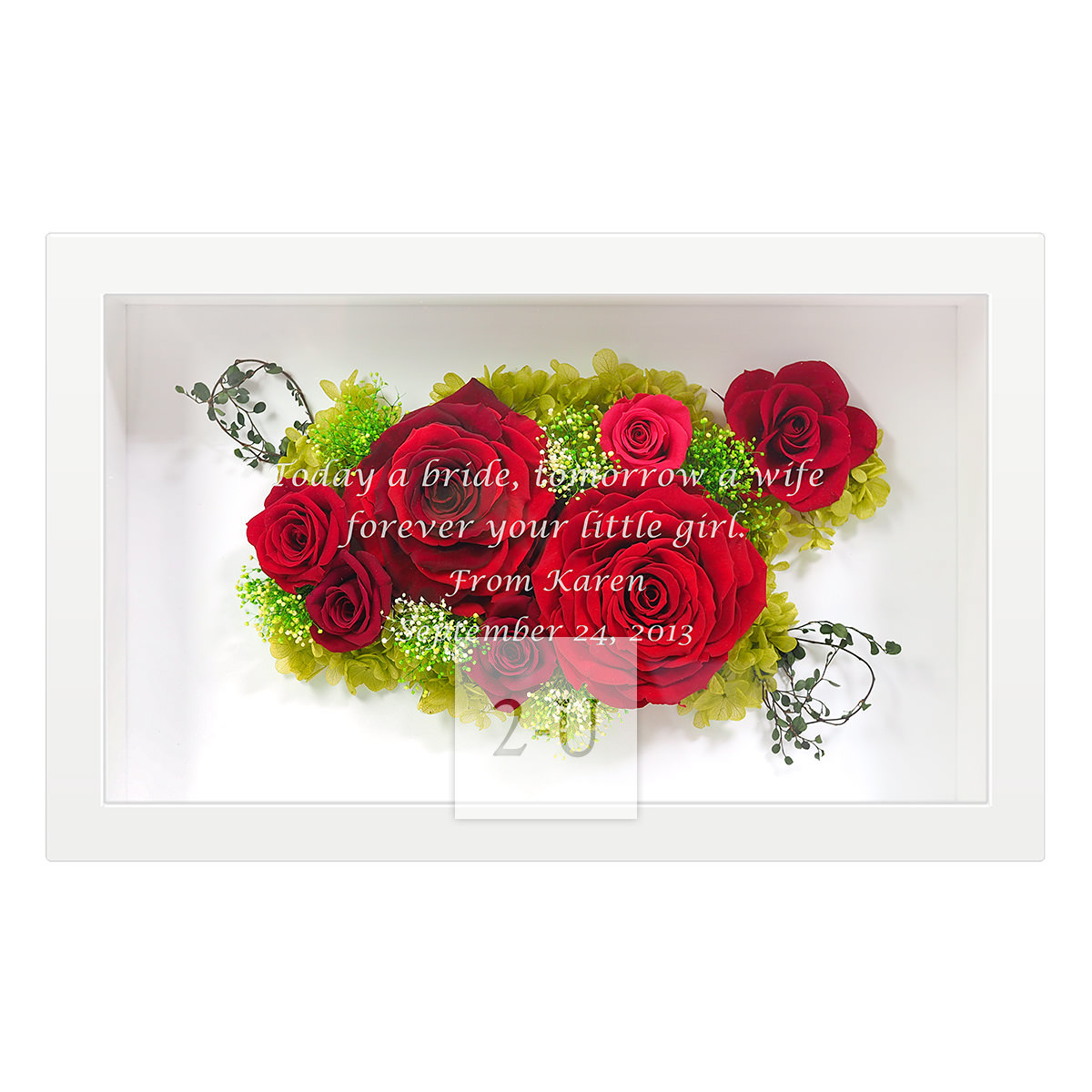 奔放热情红玫瑰保鲜花艺术画框