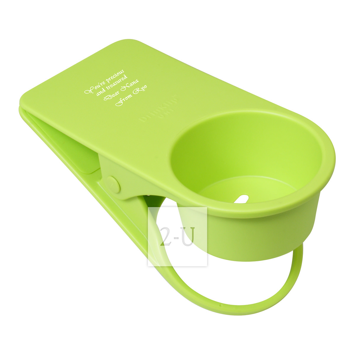 创意夹子式杯托 绿色