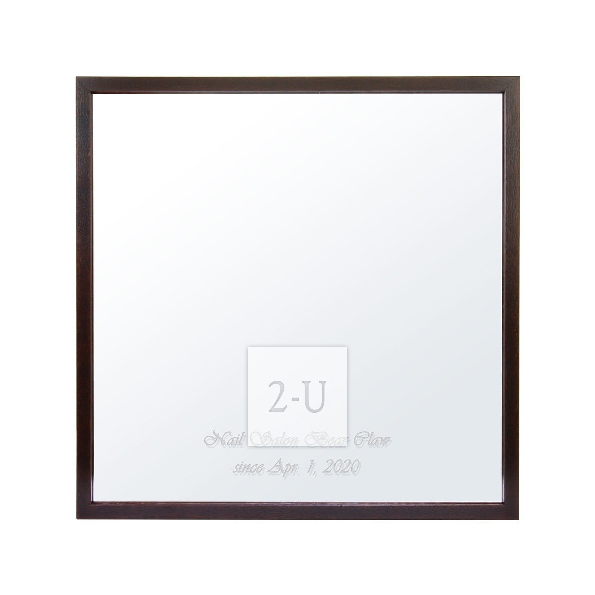 带磁铁镜子 棕色正方形