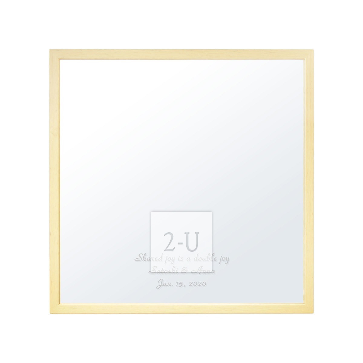 带磁铁镜子 原木色正方形