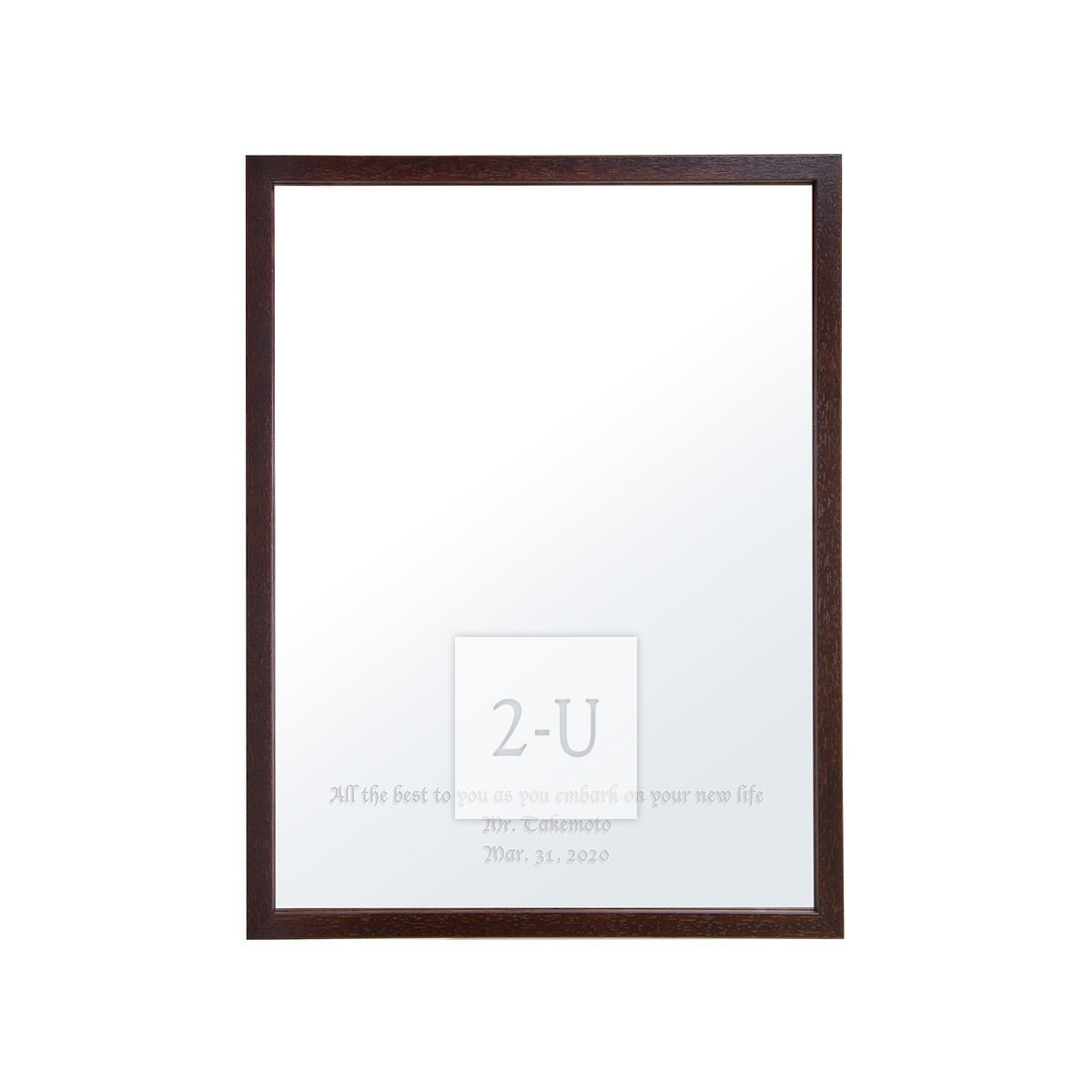 带磁铁镜子 棕色长方形