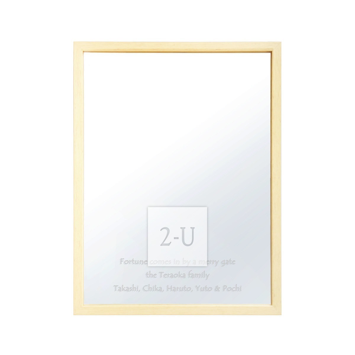 带磁铁镜子 原木色长方形