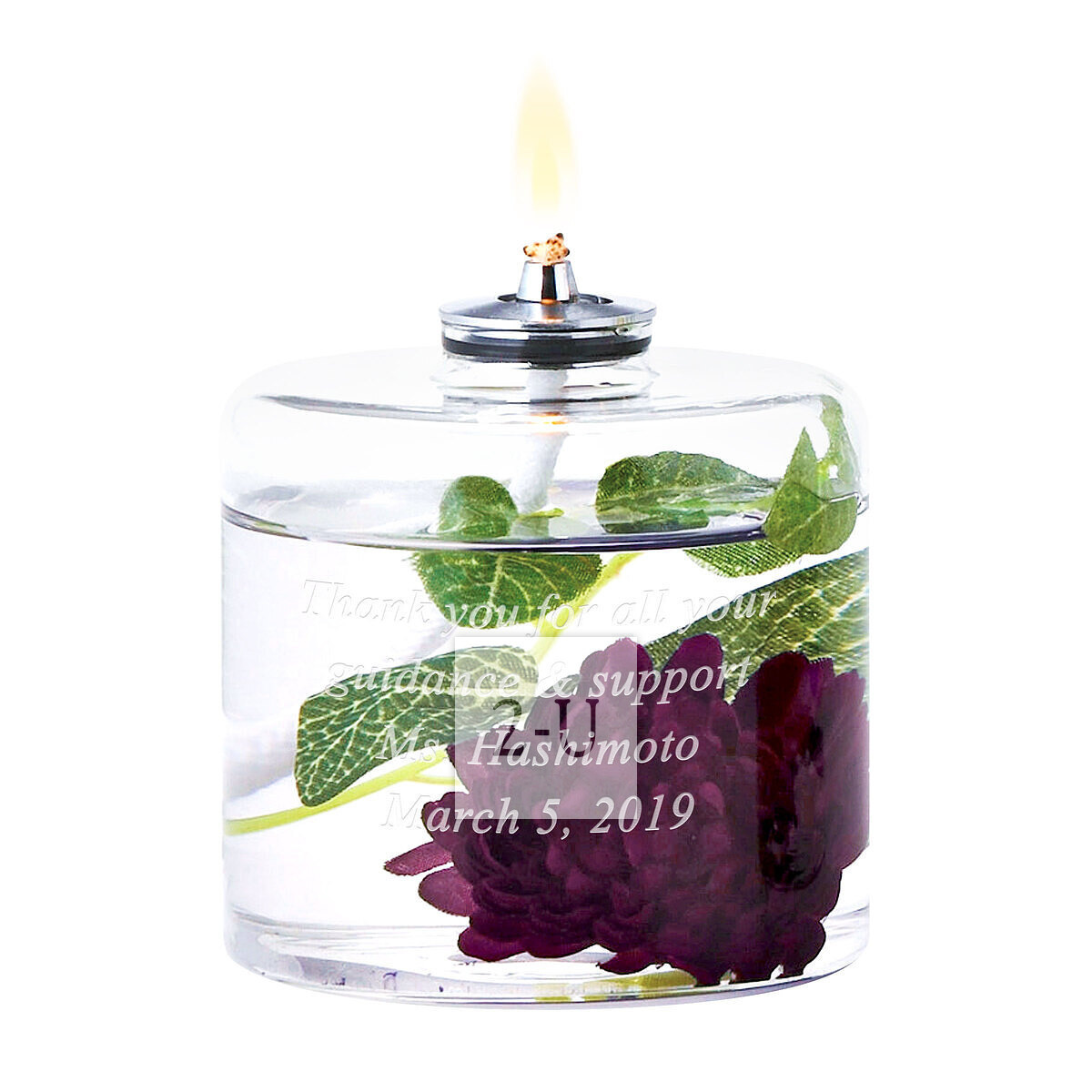 艺术花卉油灯 浮游花系列 酒红色