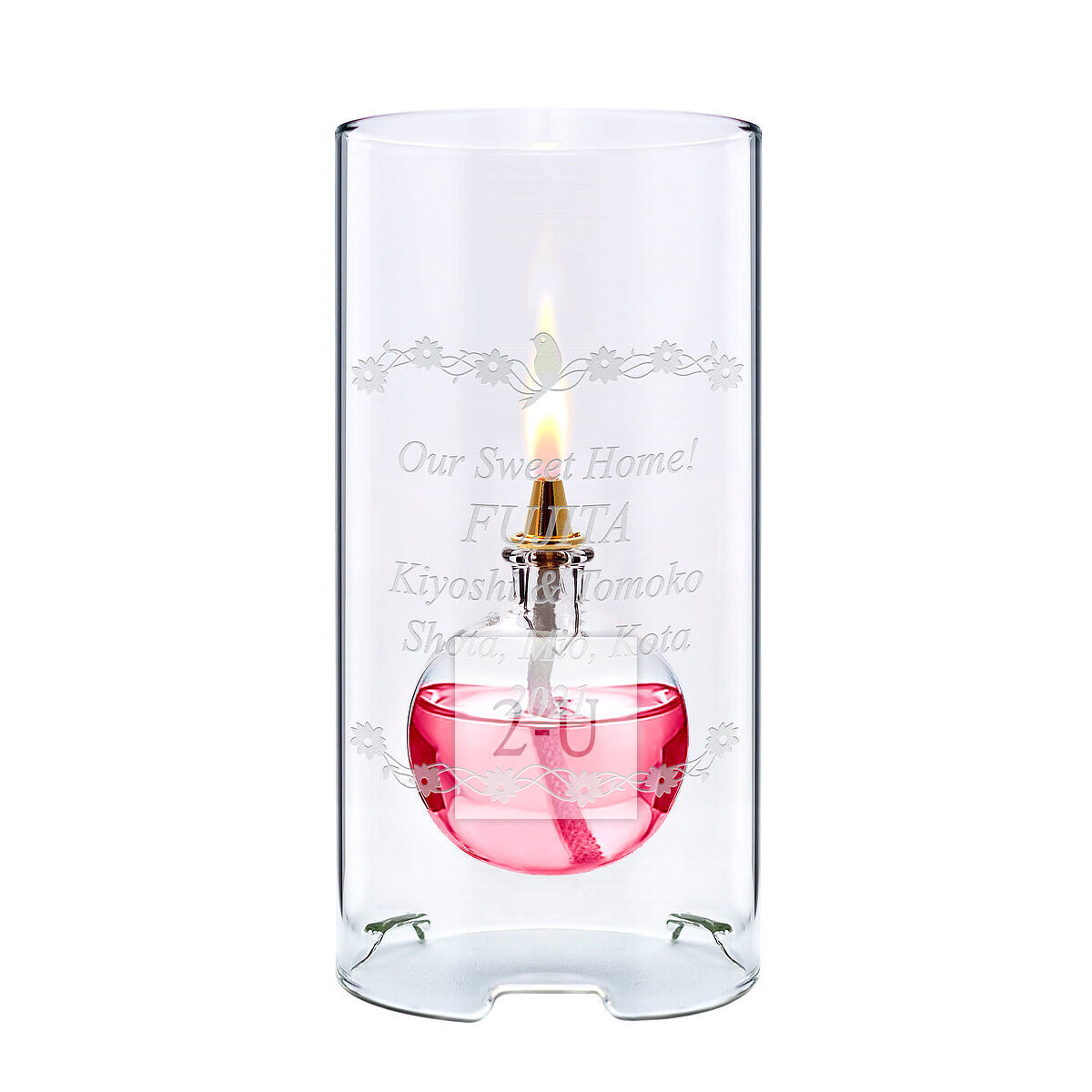 玻璃油灯 红色球