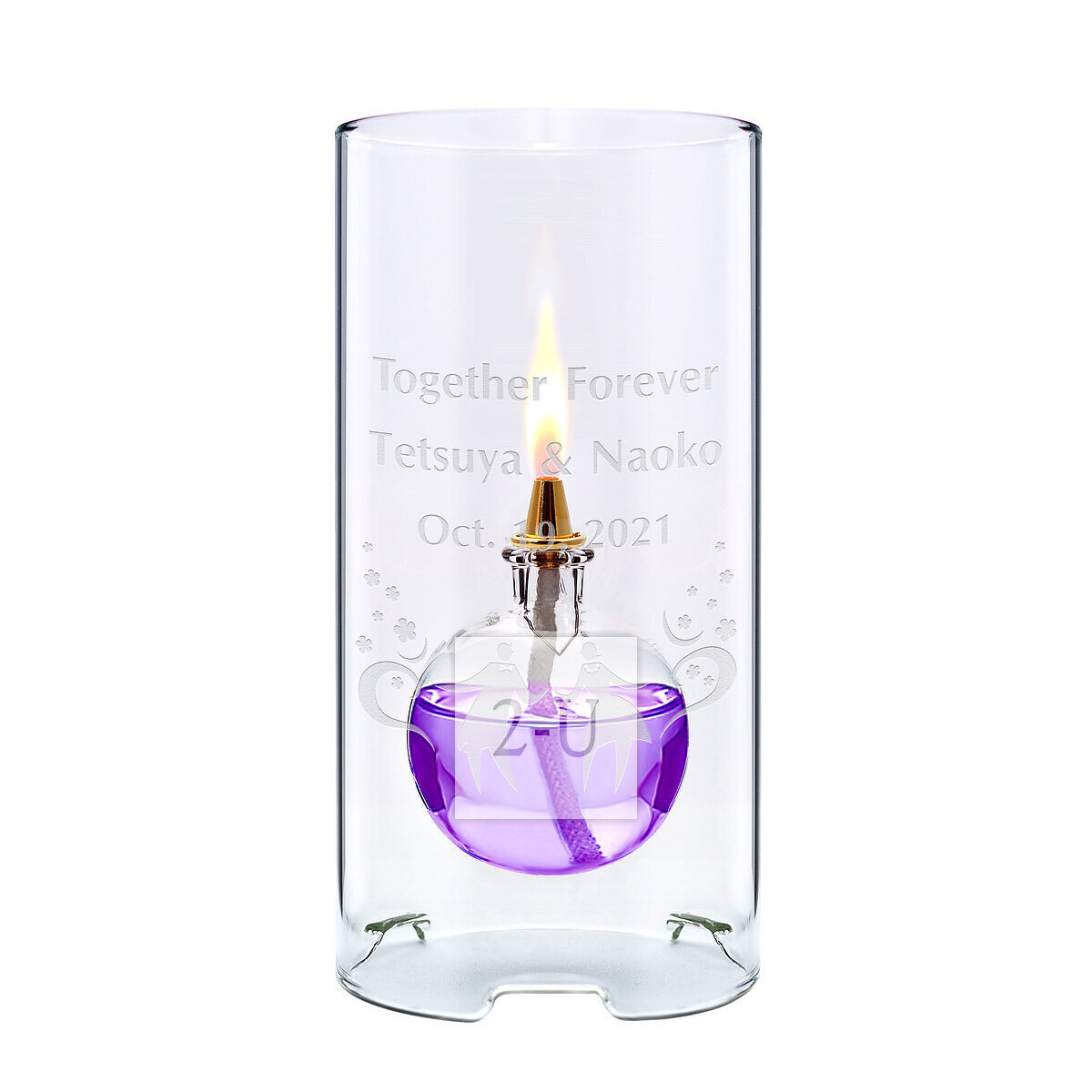 玻璃油灯 紫色球