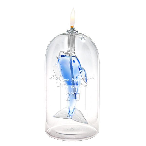 海豚玻璃油灯