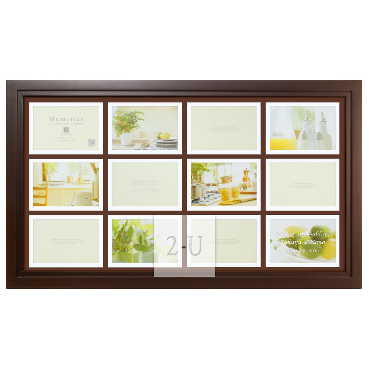 日本珍藏简约系列木制大相框 棕色12张照片