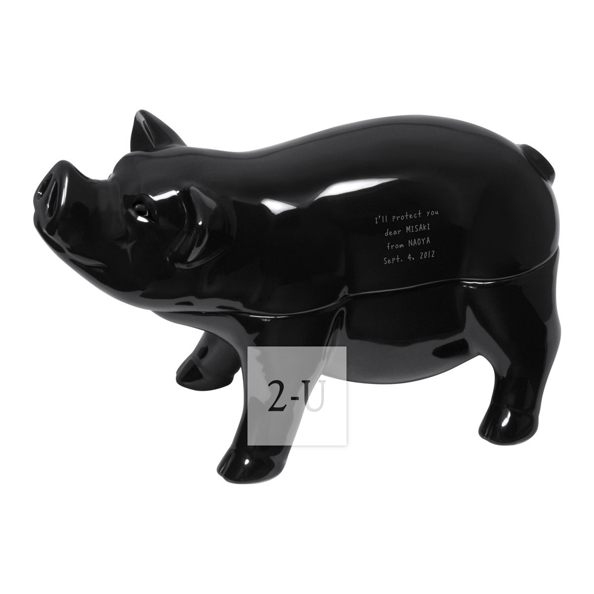 reac Japan 陶瓷小猪香熏炉盘香蚊香器 黑色