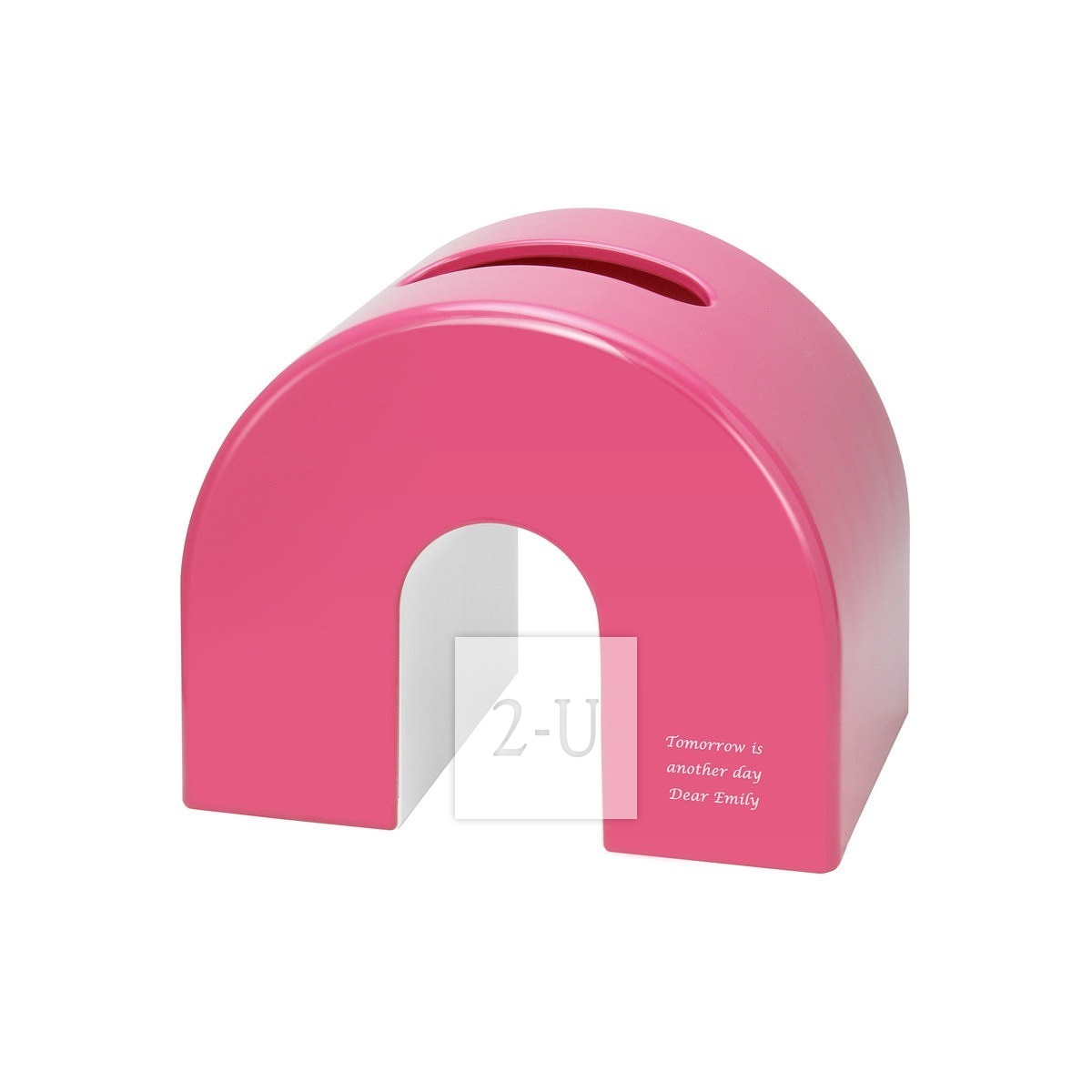 桥形纸巾盒 桃红色