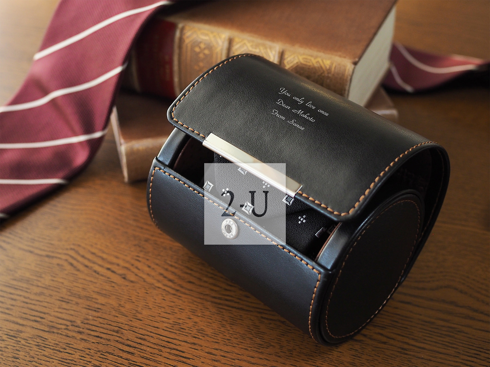 不许花心哦！送给常出差的他的领带盒，把心紧紧系住