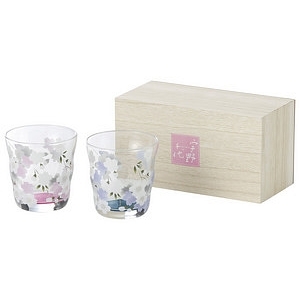 宇野千代 淡墨樱花 高档切子玻璃杯子酒杯洛克杯情侣对杯