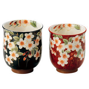 京烧清水烧 垂枝樱花 对杯