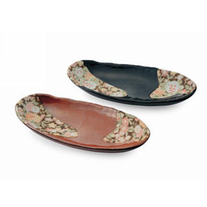 加贺友禅 大鱼盘汤盘一对