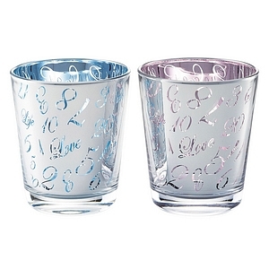 永恒 镜面镀银高档玻璃对杯