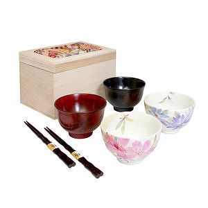 花香 对碗筷子套装