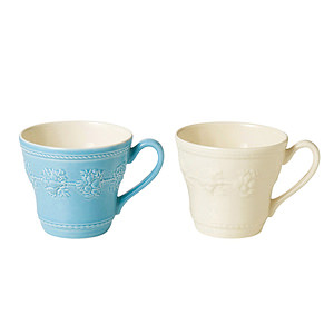韦奇伍德 Queen's Ware Collection Festivity 马克杯 乳白＆蓝色