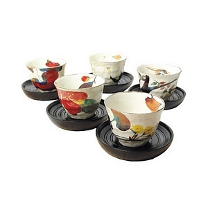 和蓝 花回廊 茶杯茶托5客套装