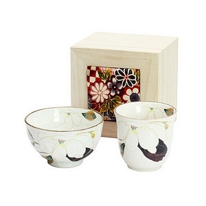 花回廊 和蓝 饭碗杯子 木莲 (付木锦盒)