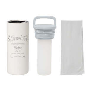 冰凉毛巾 真空不锈钢保冷杯 白色