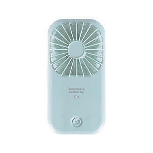 手持便携式兼台座式两用风扇 浅蓝